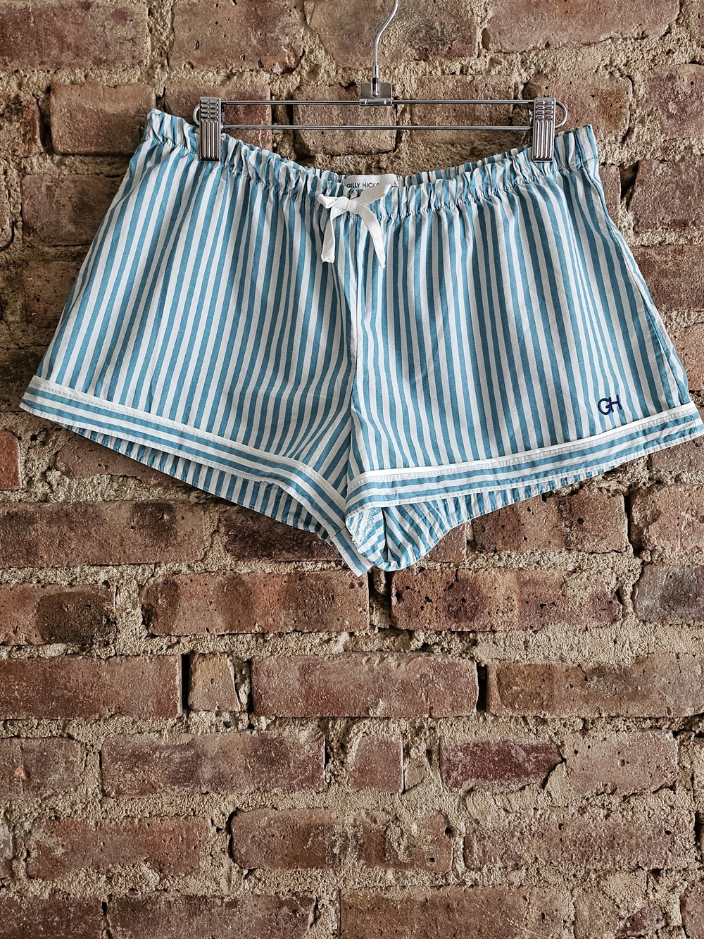 Gilly Hicks Sleep Shorts Striped Blue White L